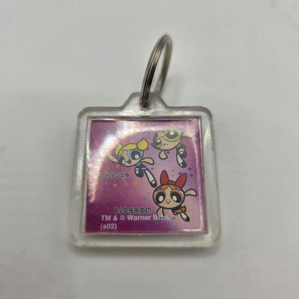 Rare Vtg 2002 Powerpuff Girls Keychain Warner Bros Cartoon Network Y2K Purple
